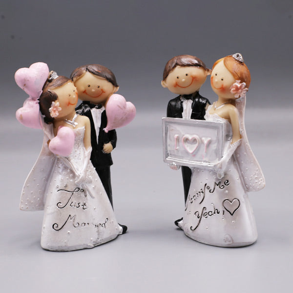 Just Married Bride And Groom Cake Topper 2Pcs Set