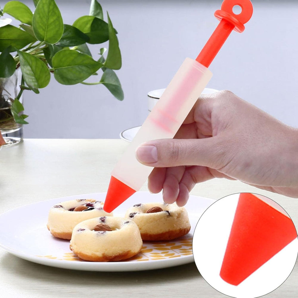 Cake Icing Writing Pen With 4 Plastic Nozzles