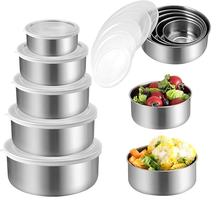 Stainless Steel Bowl 5Pcs Set (10,12,14,16,18 CM)