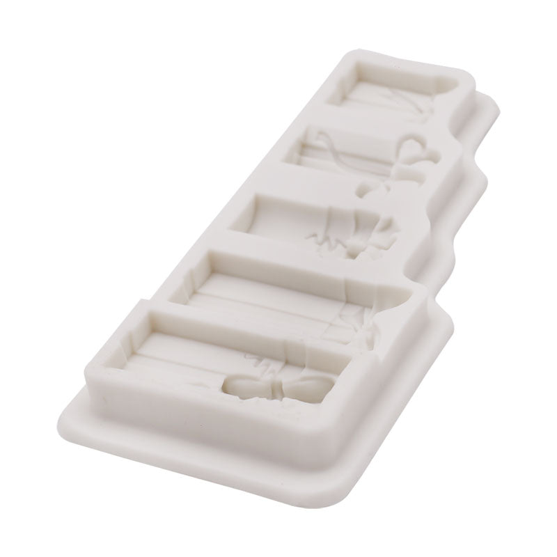 Gift Box Silicone Fondant Mold 5 Cavity