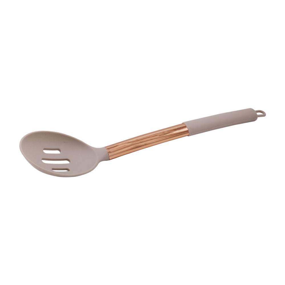 SHENGAYA Oval Shape Slotted Spatula Turner With Copper Handle