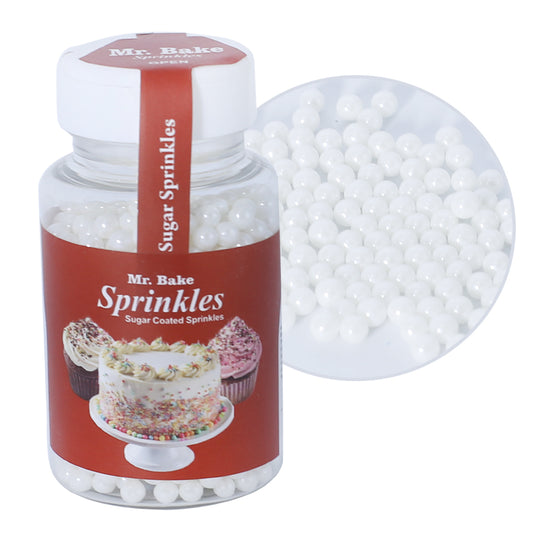 MR Bake White Edible Pearl (Small Size)– 90g Jar