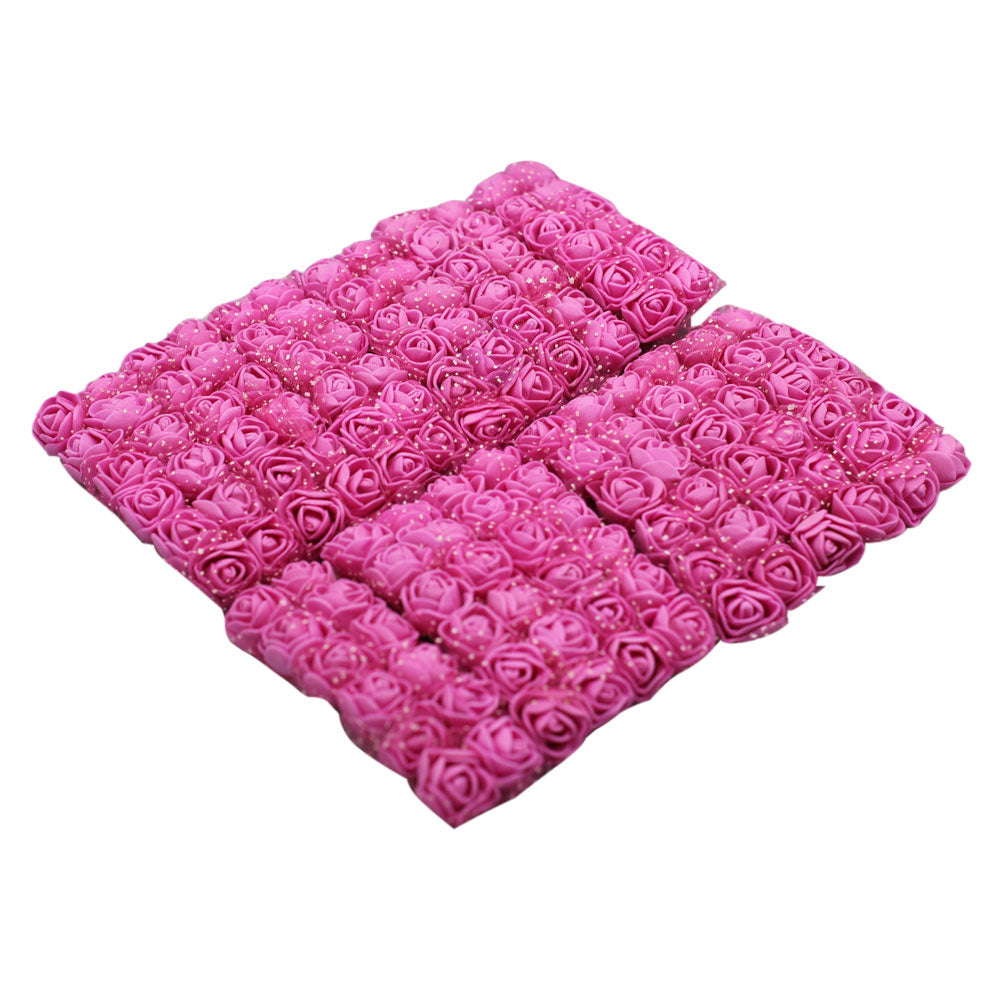 Artificial Paper Small Pink Rose Flower Topper 144Pcs set