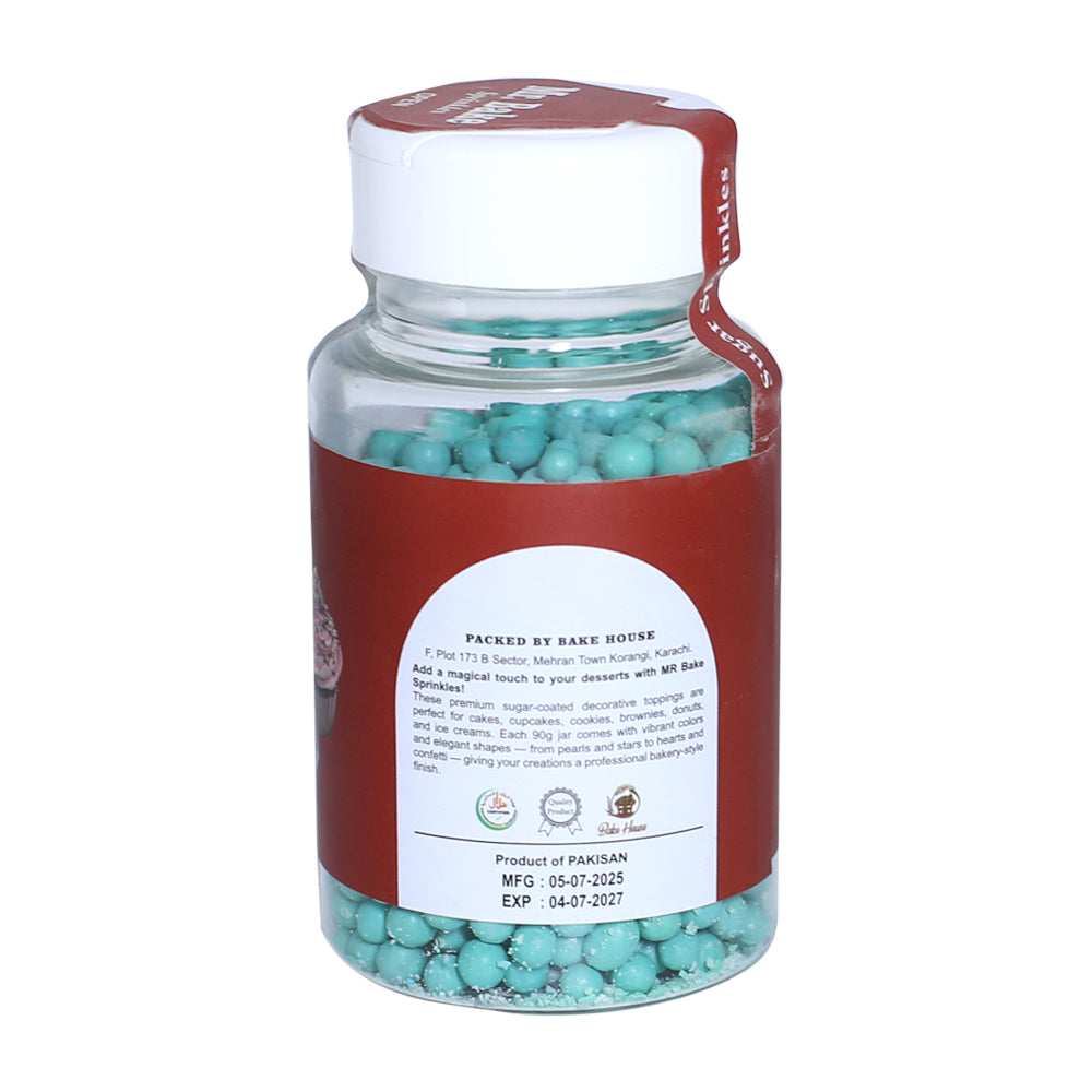 MR Bake Turquoise Pearls Sprinkles – 90g Jar
