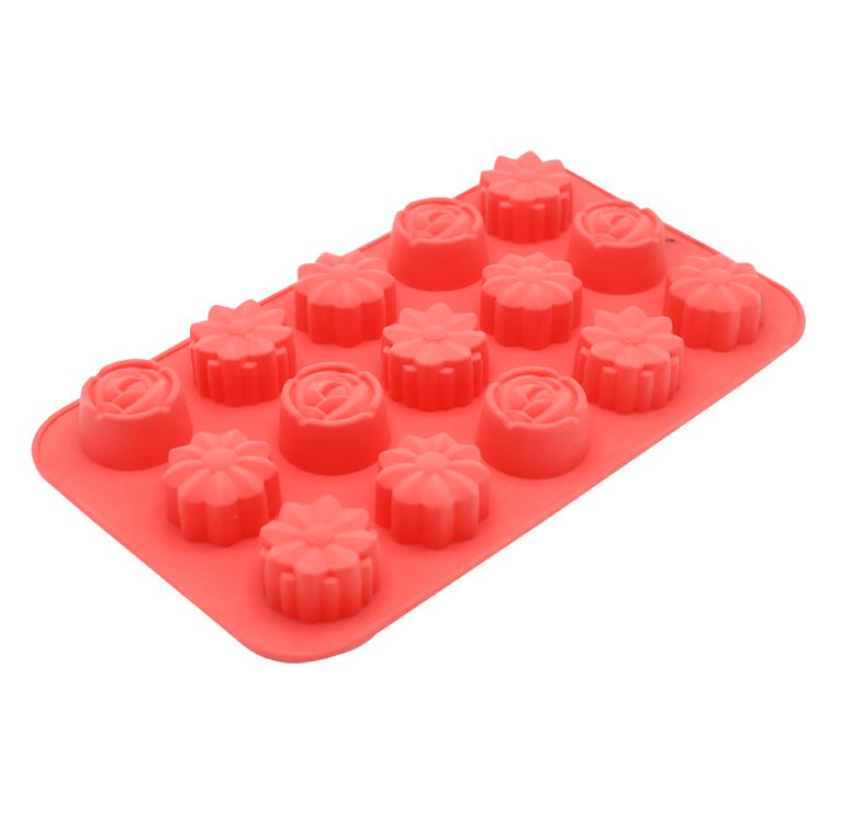Rose & Sunflower Silicone Chocolate Mold Large Size 15 Cavity