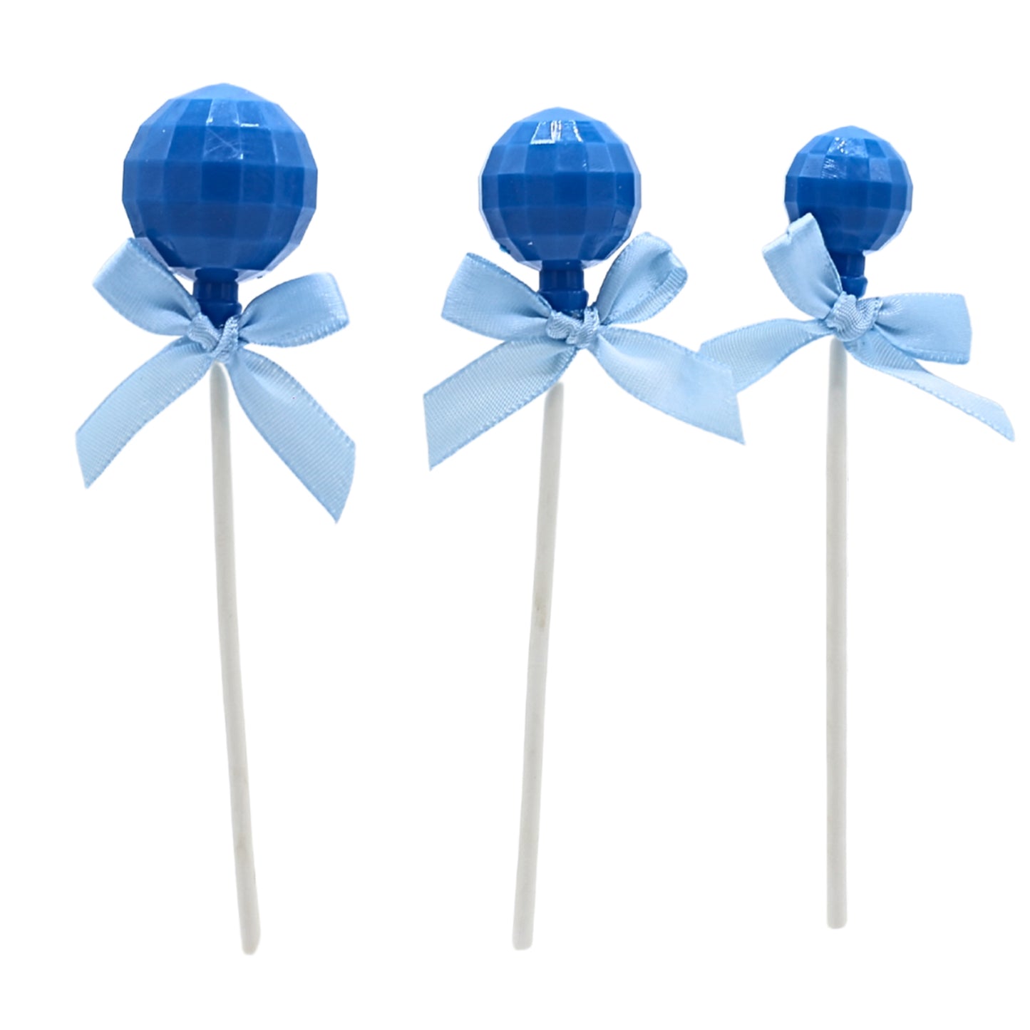 Lollipop Style Cake Toppers Dark Blue 3Pcs Set