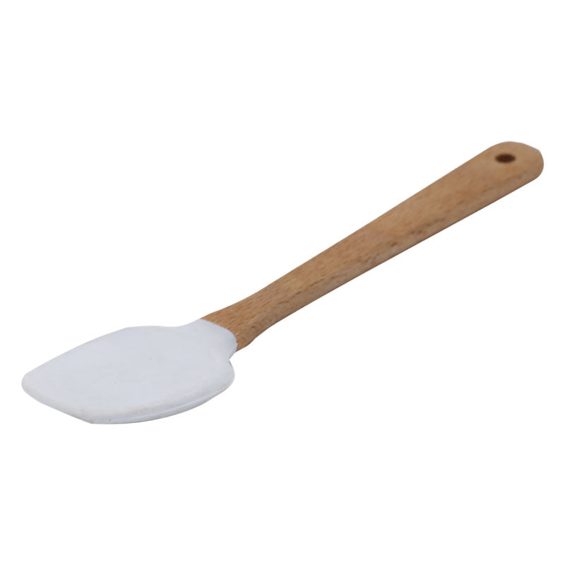 Mini Silicone Spoon Spatula With Wood Handle