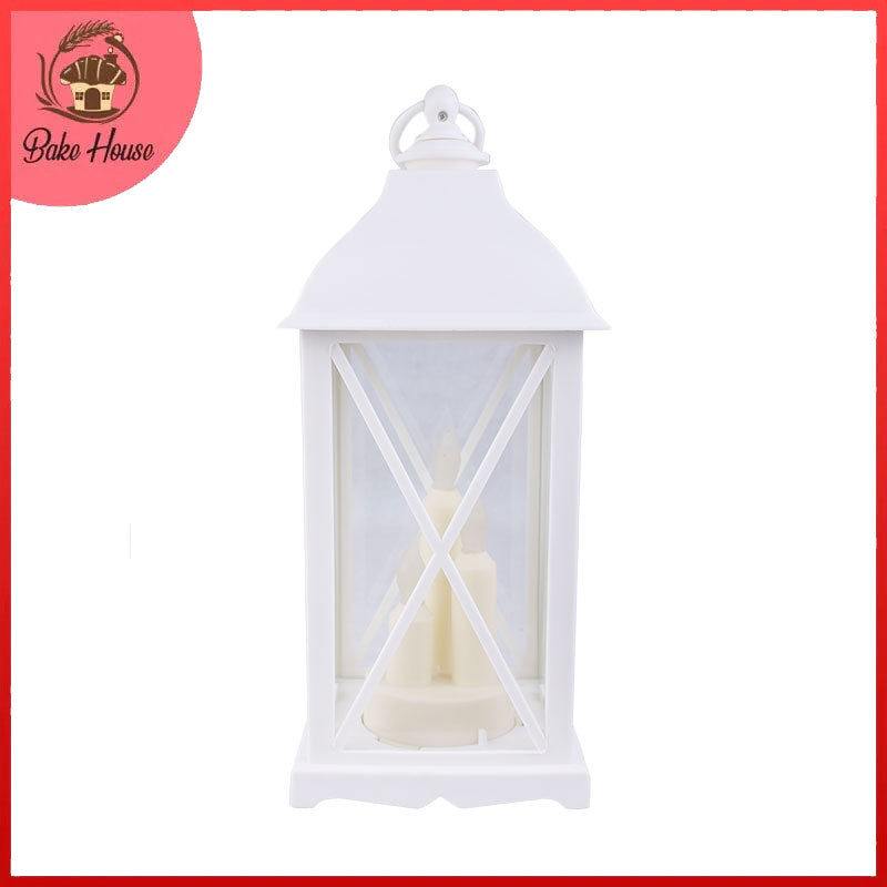 Cross Window Hut Style Led Candle Lantern - Hanging and Tabletop Decoration