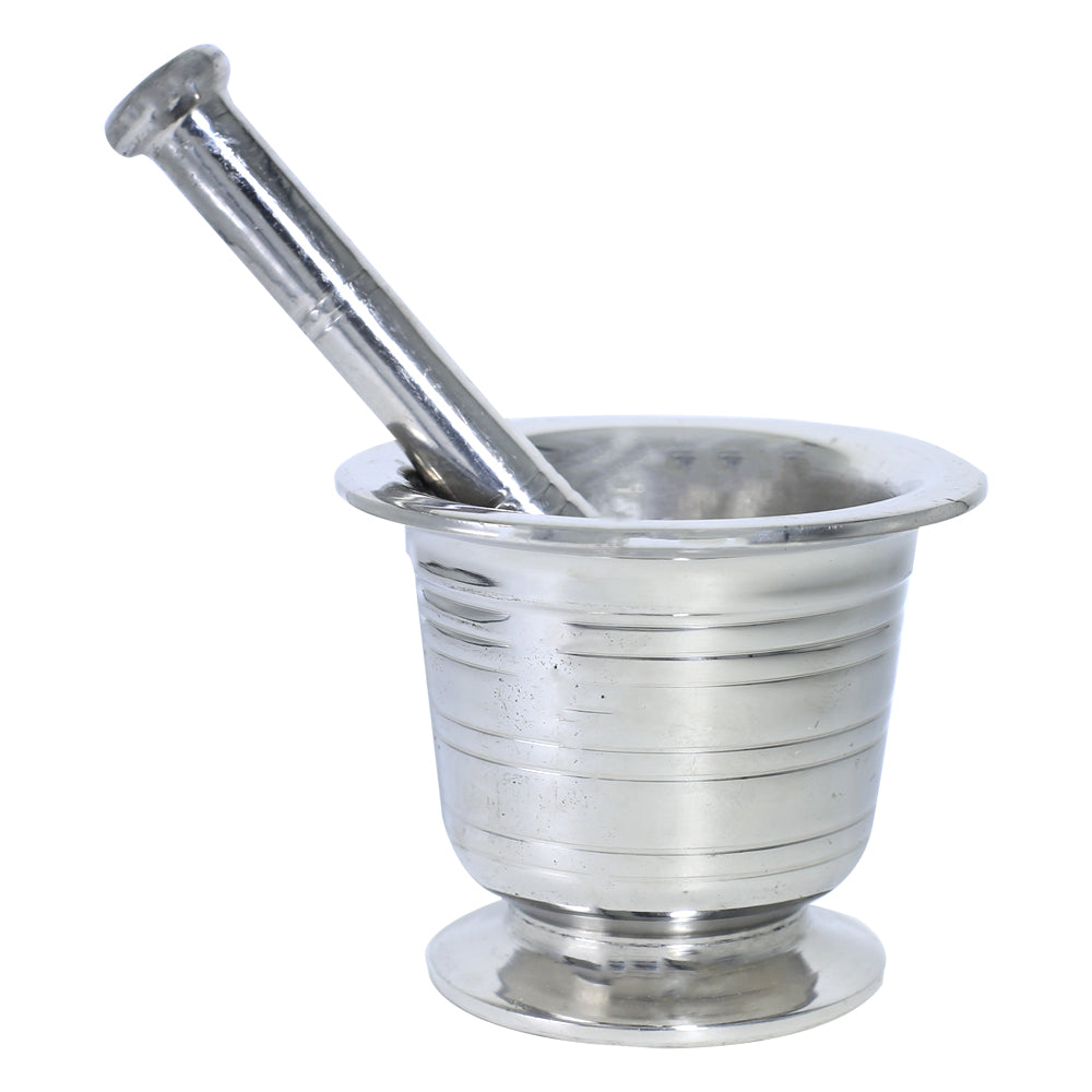 Bahoo Stainless Steel Mortar & Pestle Set Design 03, Size 04