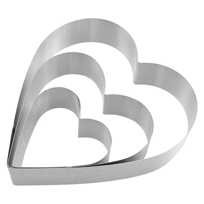 Heart Cake Cutting Rings 3pcs Set Small