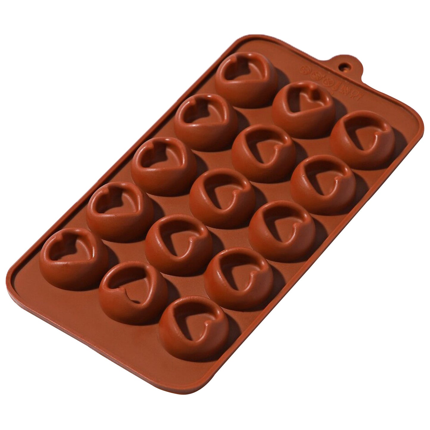 Hearts in Circles Design Silicone Chocolate Mold 15 Cavity