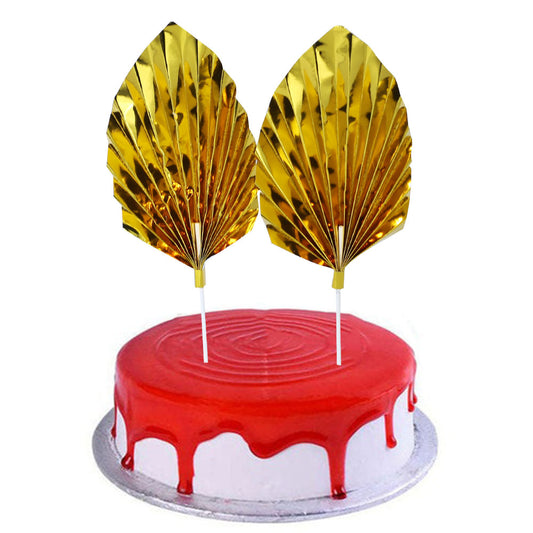 Palm Leave Yellow Cake Topper 2Pcs Set