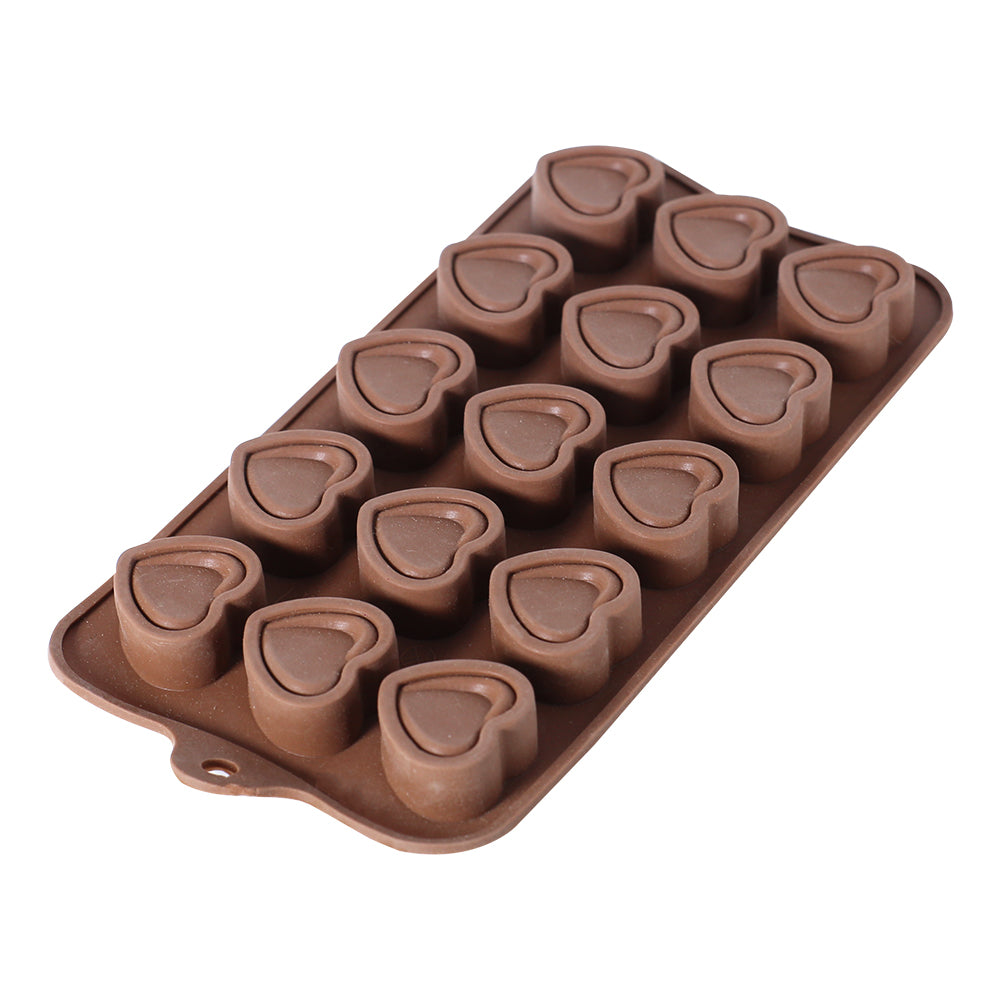 Double Heart Silicone Chocolate Mold 15 Cavity Design 2