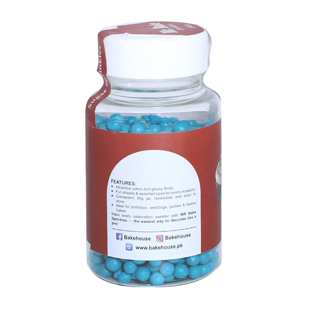 MR Bake Sea Blue Pearls Sprinkles – 90g Jar