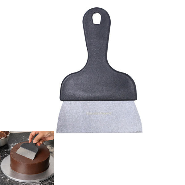 Stainless Steel Chocolate Scraper With Black Handle