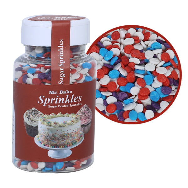 MR Bake Confetti Round Mix Sprinkles (Red,Blue,Purple,White) – 90g Jar