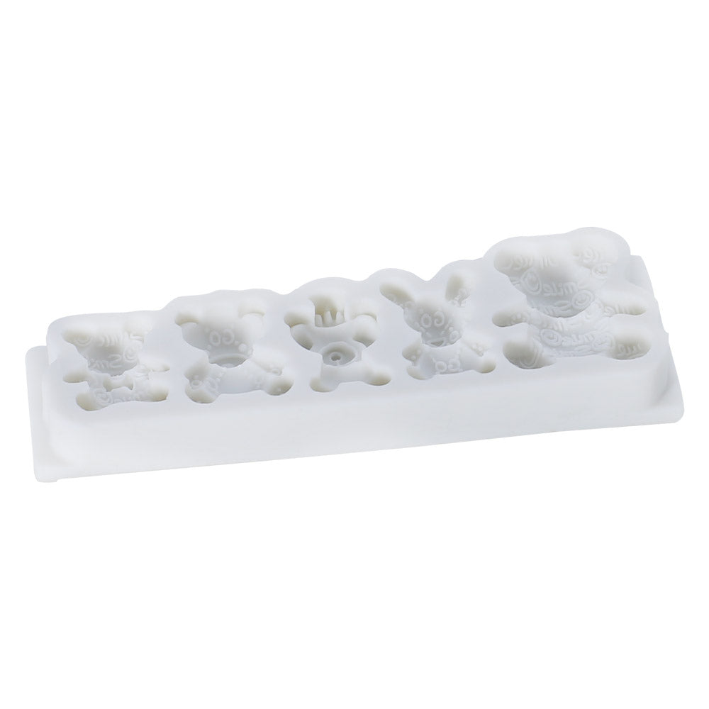 Teddy Bear Theme With Design Silicone fondant Mold 5 Cavity