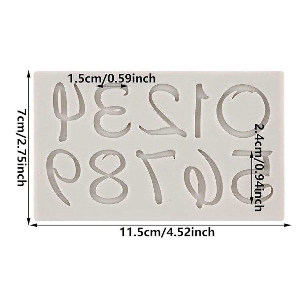 Stylish Number Silicone Fondant Mold 10 Cavity