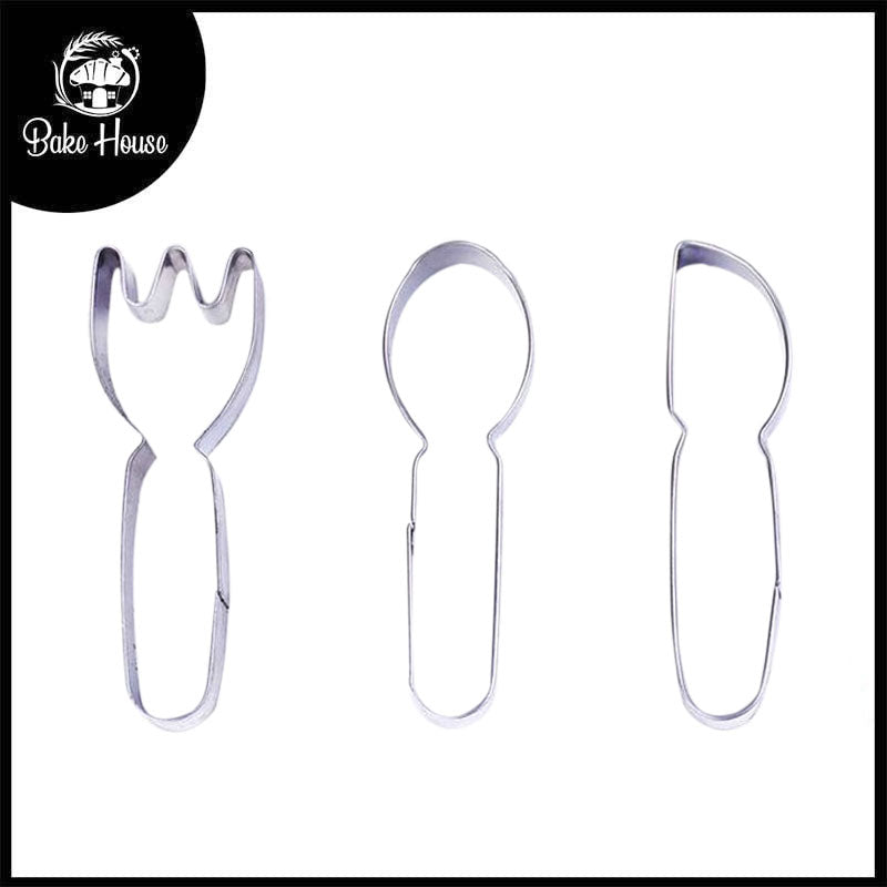 Spoon, Knife, Fork Cookie & Fondant Cutter Steel 3Pcs