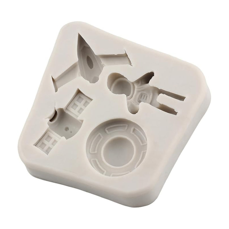 Space Theme Silicone Fondant Mold 4 Cavity