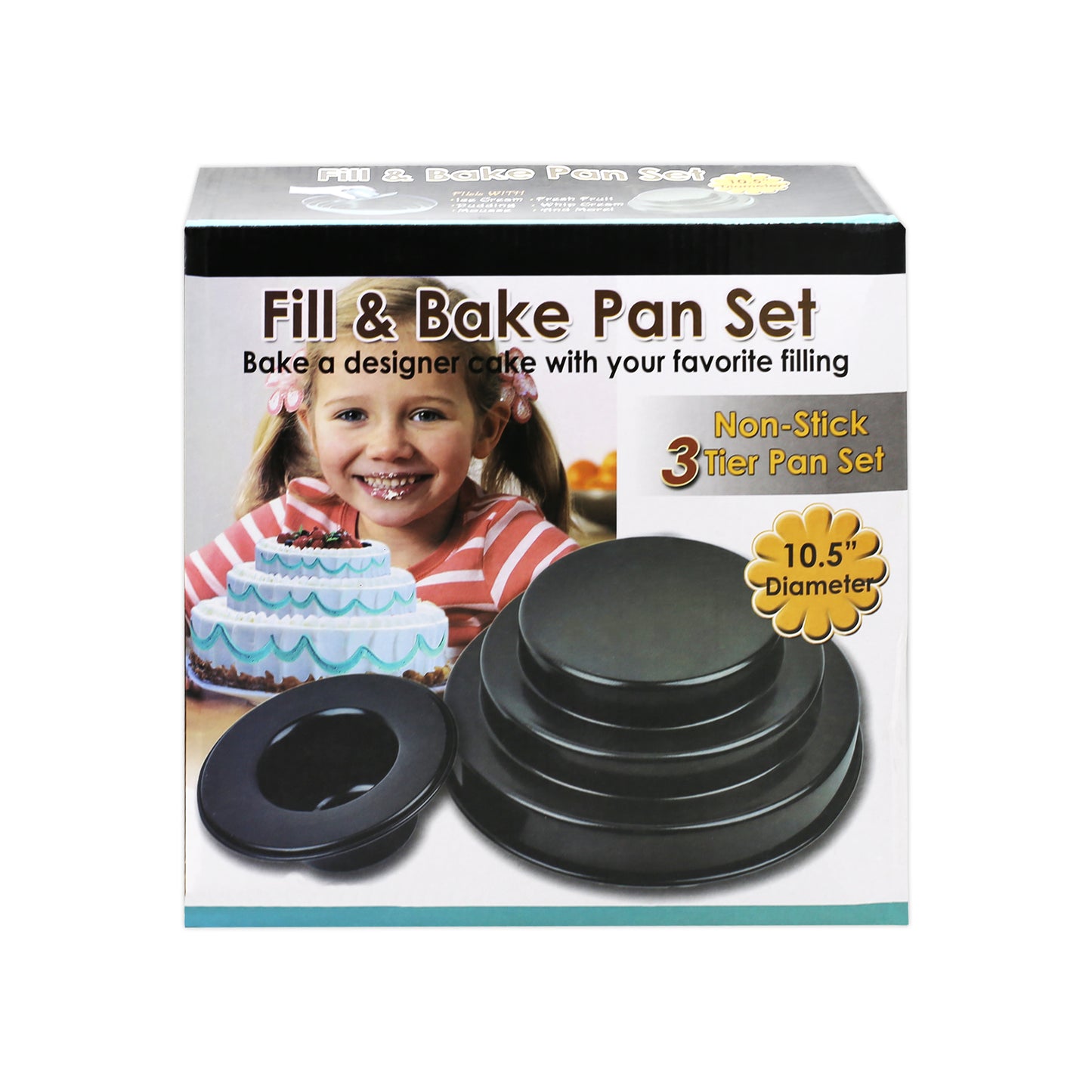 Non-Stick Fill & Bake 3 Tier Pan Set