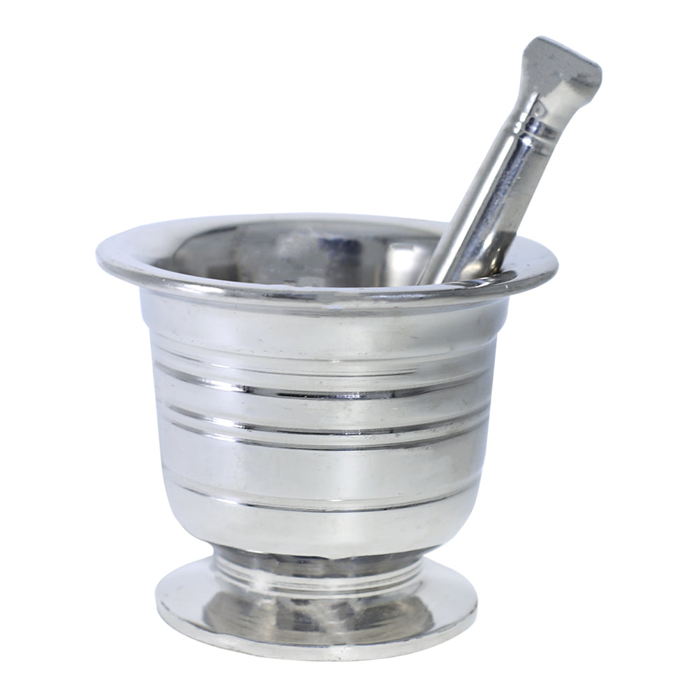 Bahoo Stainless Steel Mortar & Pestle Set Design 03, Size 02