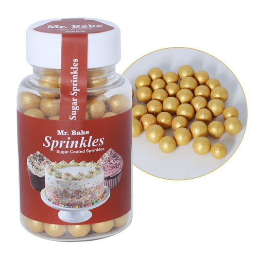 MR Bake Golden Shade 02 Pearls Sprinkles - Extra Large – 90g Jar