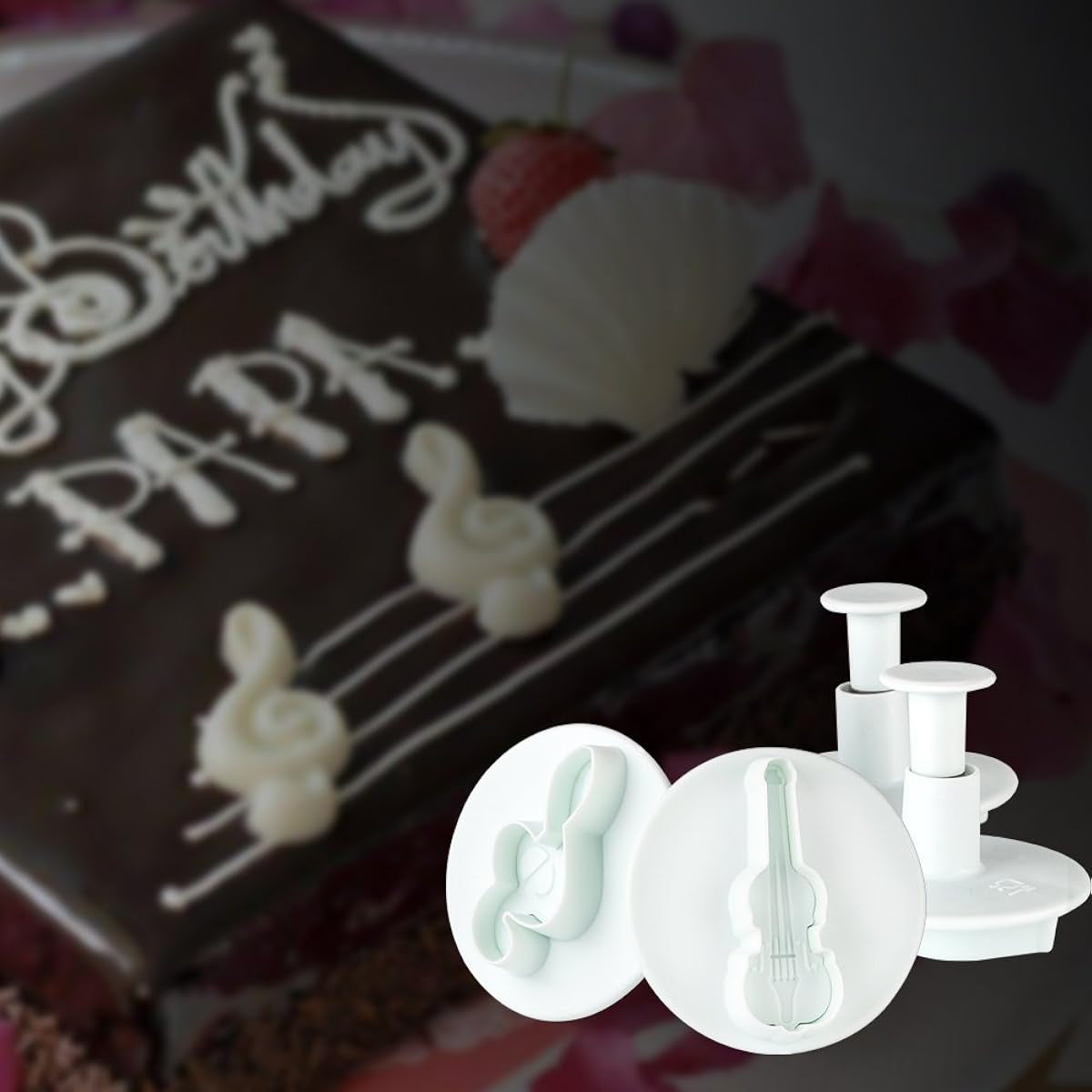 Musical Instrument Fondant Plunger Cutter 4Pcs Set
