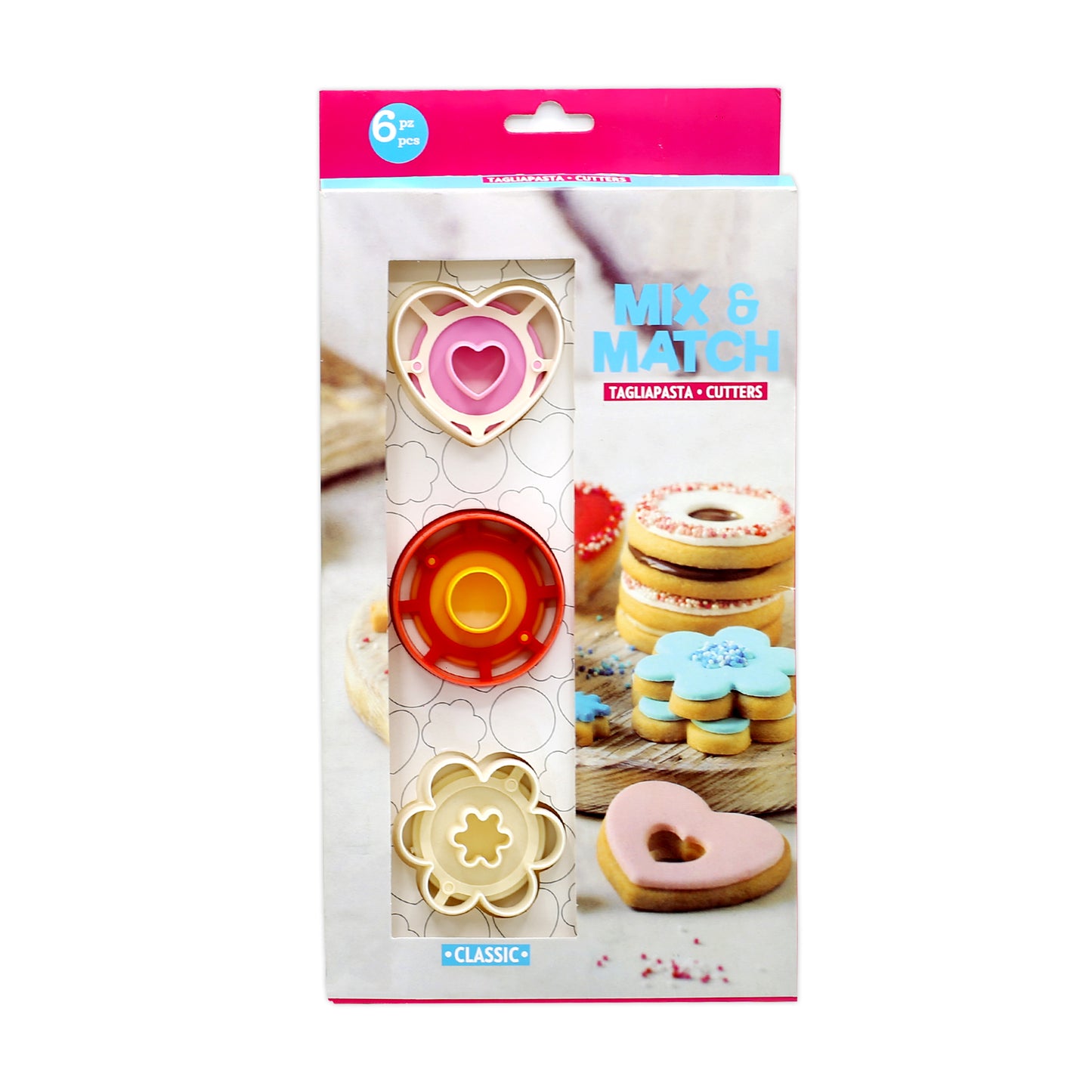 Heart, Round And Flower Shape Cookie And Biscuit Cutter Plastic 3Pcs Set