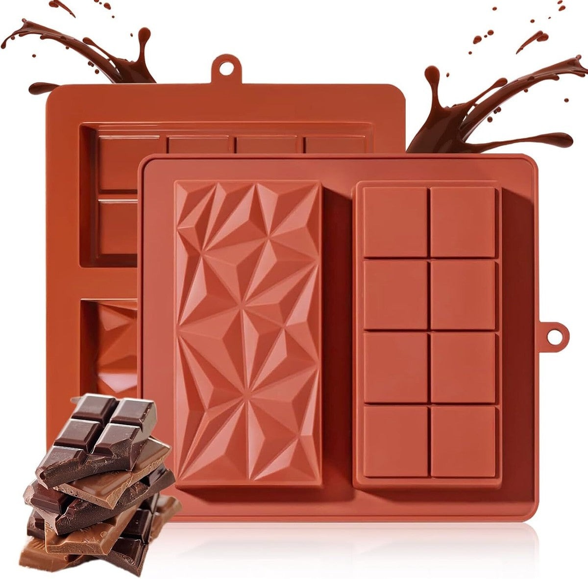 Silicone Kunafa Chocolate Bar Mold 2 Cavity