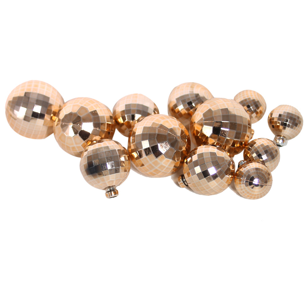 Artificial Vintage Copper Ball Cake Topper 12Pcs Set