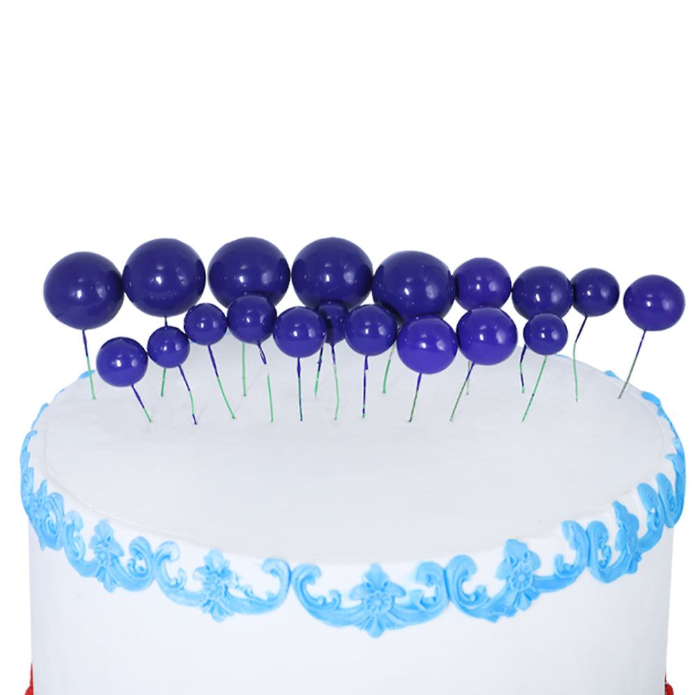 Artificial Dark Blue Faux Ball Topper 20Pcs Set