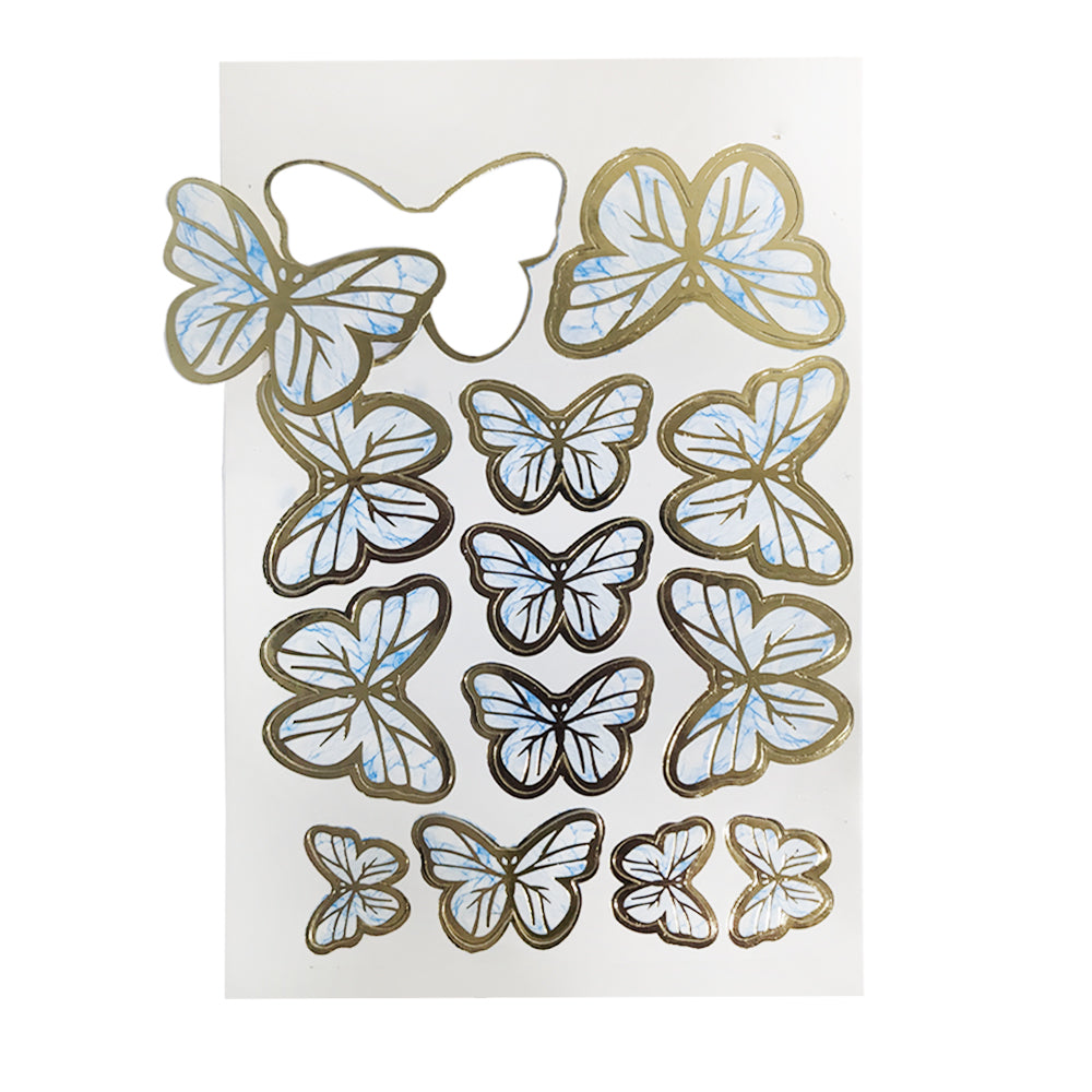 Light Blue Color Butterflies Cake Topper 13 Pcs Pack