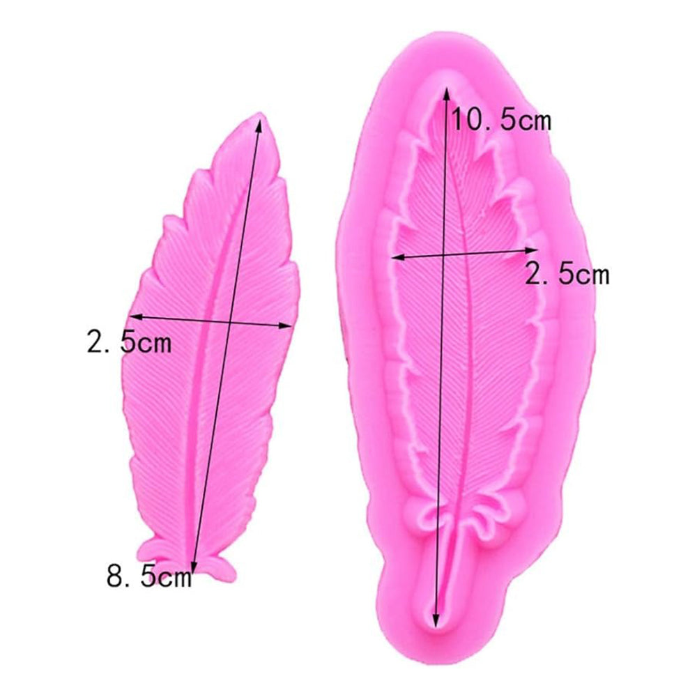 Feather Silicone Fondant Mold 2Pcs Set