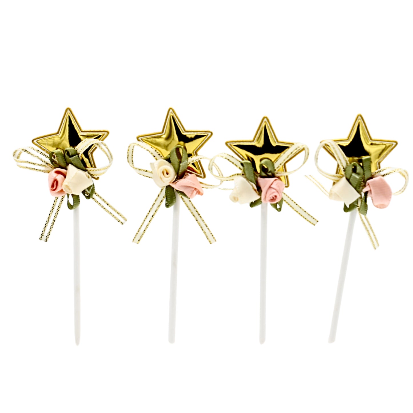 Star Cake Toppers Golden 4Pcs Set