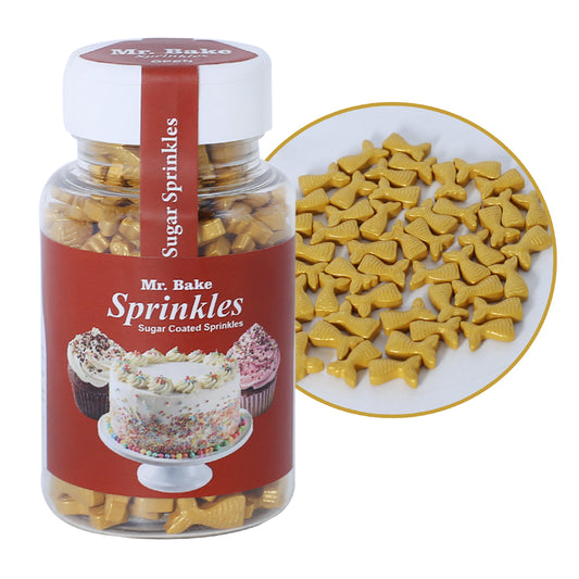 MR Bake Mermaid Tail Sprinkles (Metallic Gold) – 90g Jar
