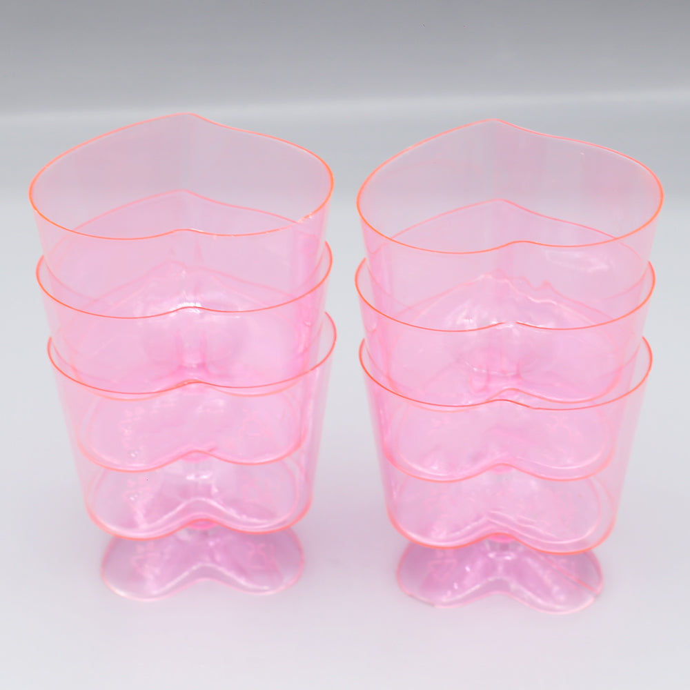 Heart Shape Short Glass 6 Pcs Set