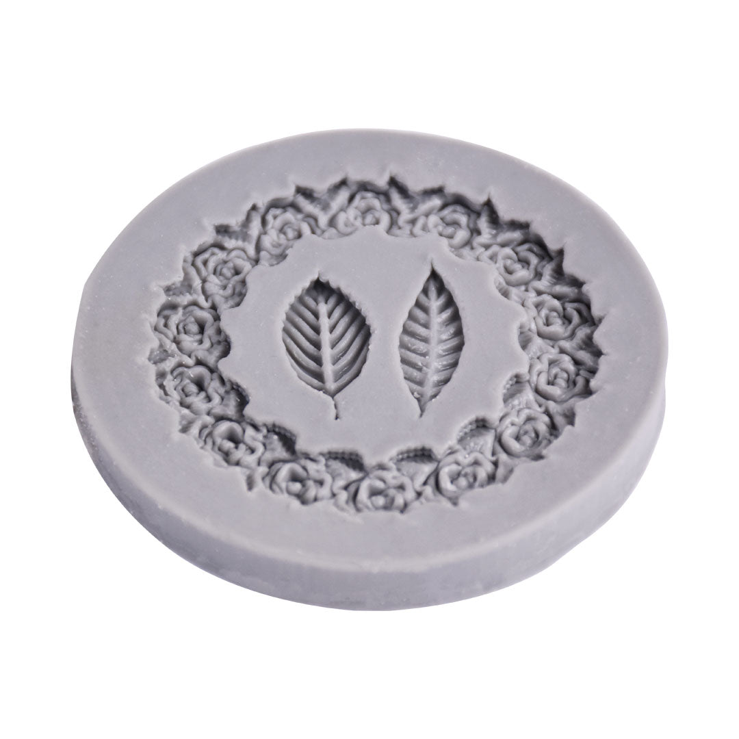 Round Rose And leave Border Silicone Fondant Mold