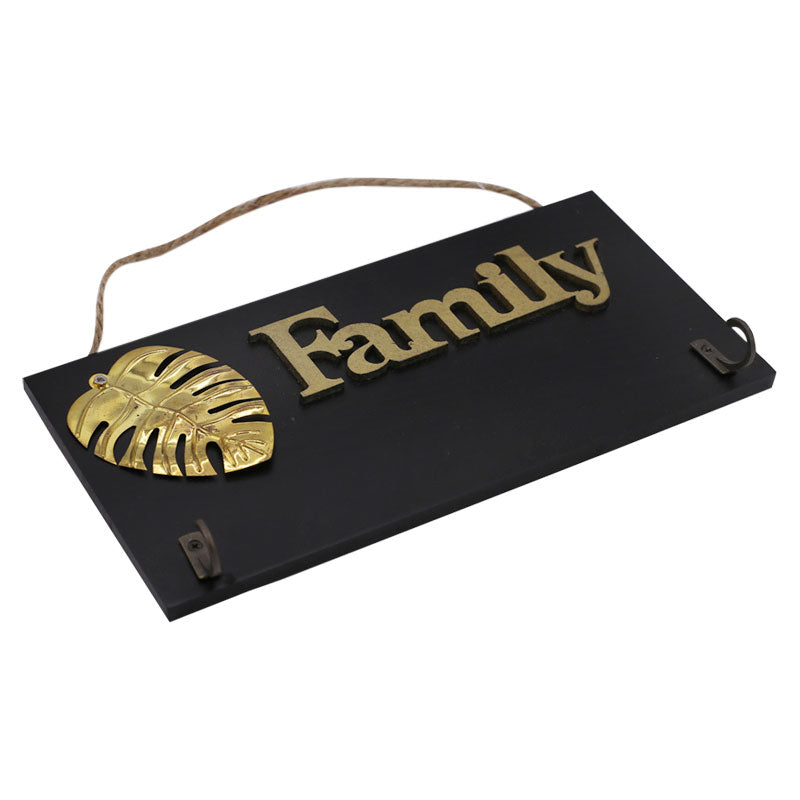 FAMILY Wall Hanging Key Holder 3 Hooks