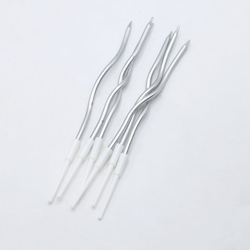Silver Spiral Birthday Candle 6Pcs Set