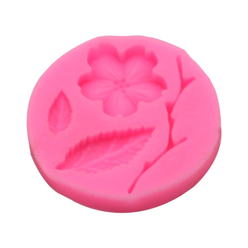 Leaves And Flower Fondant Mold 4 Cavity