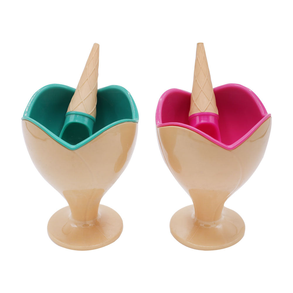 2Pcs Ice Cream Cup With Spoon Plastic