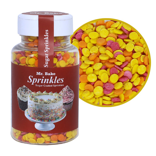 MR Bake Confetti Round Mix Sprinkles (Yellow,Orange,Pink) – 90g Jar