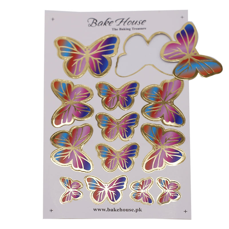 Multicolor Butterflies Cake Topper 13 Pcs Pack