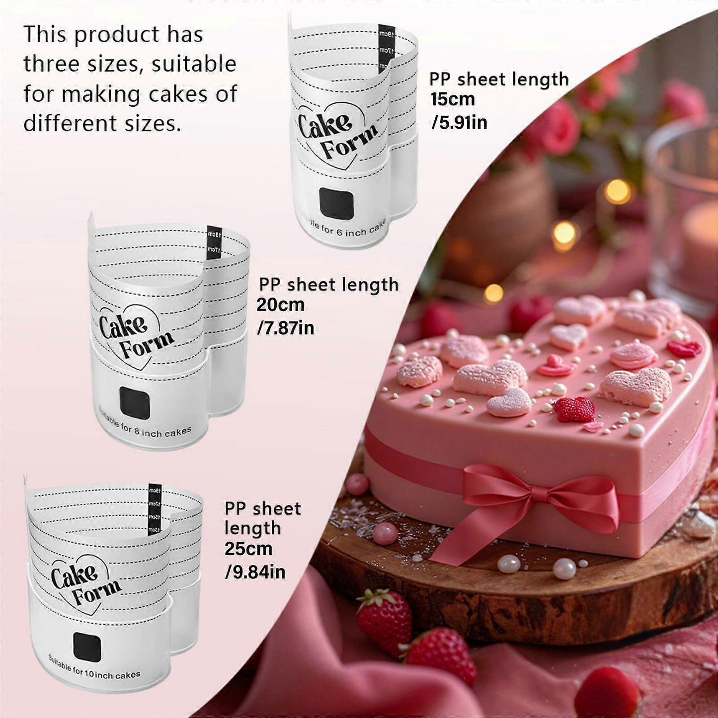 Acrylic Heart Cakeform 3Pcs Set