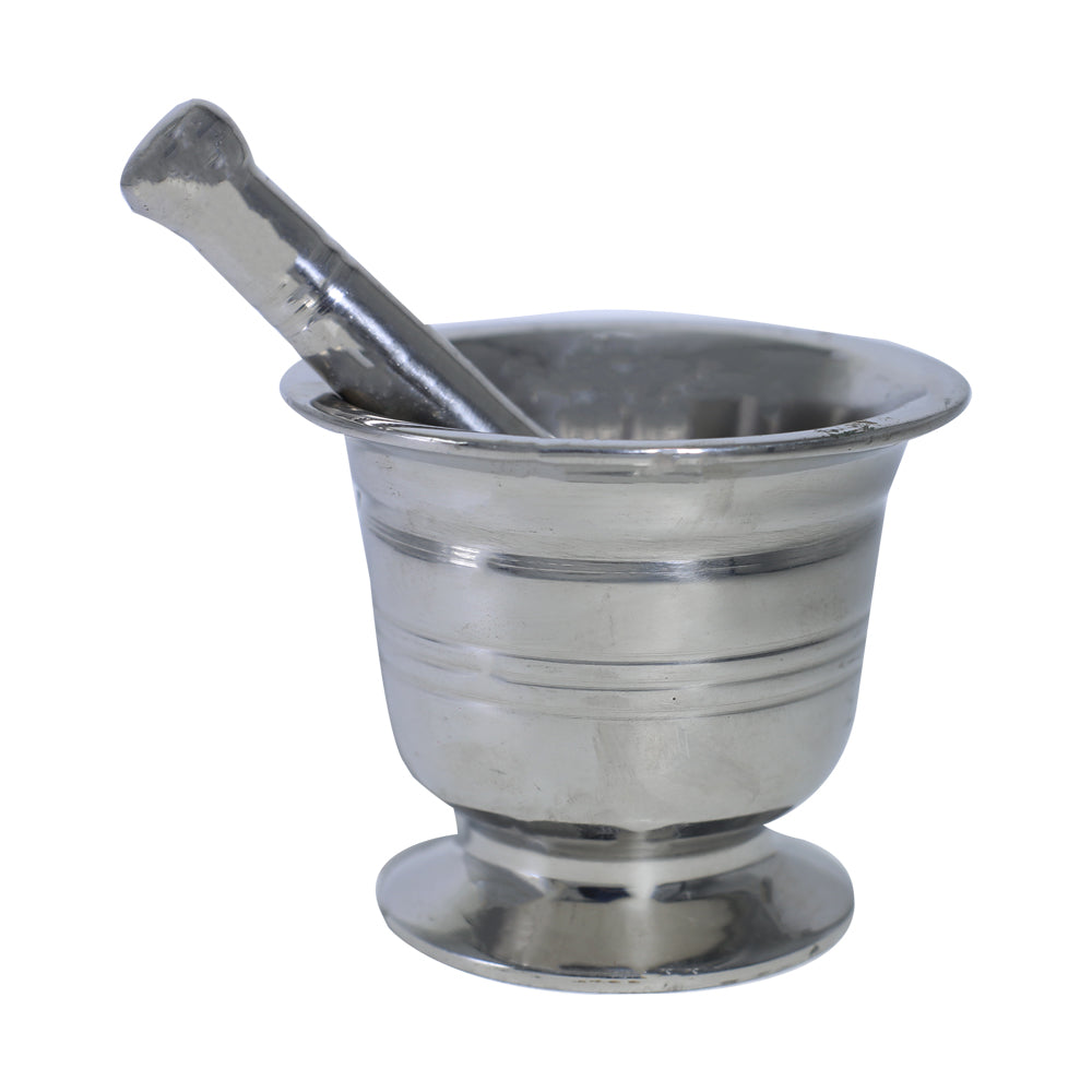 Bahoo Stainless Steel Mortar & Pestle Set Design 03, Size 01
