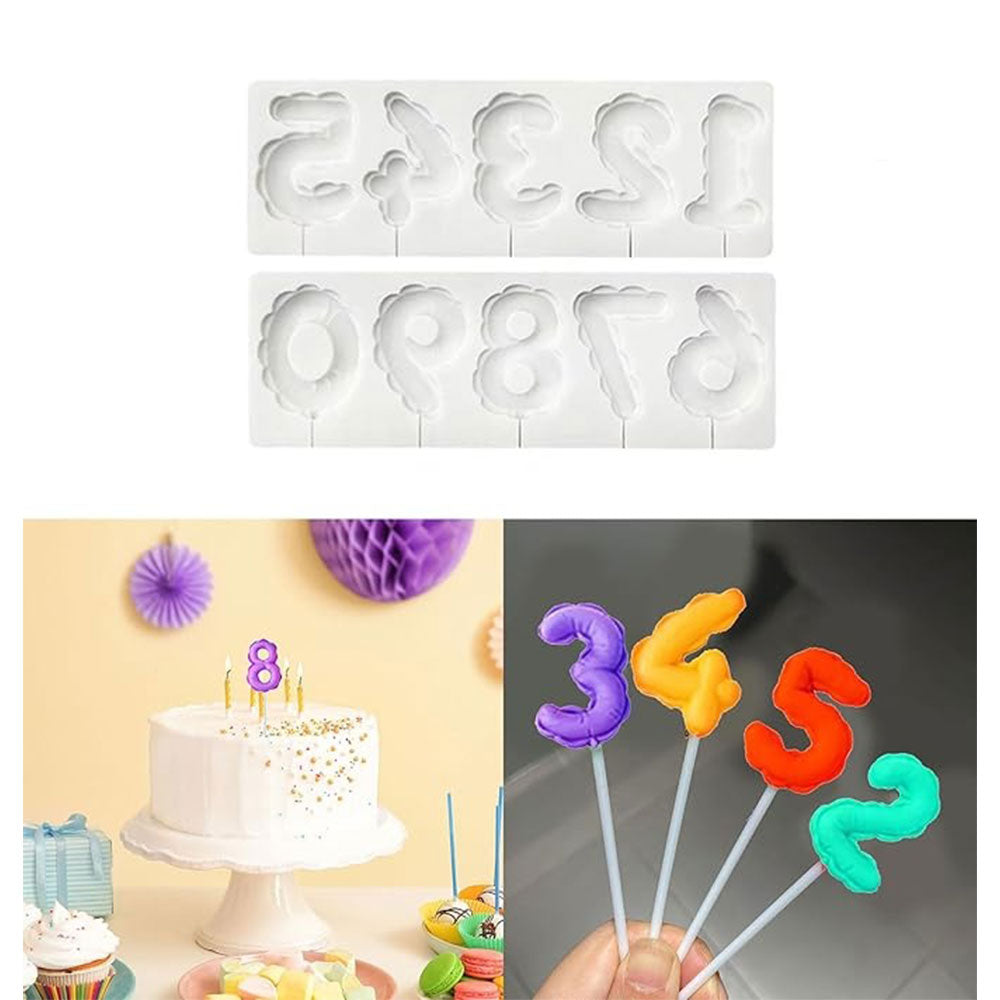 0 to 9 Design Numbers Lollipop Mold 2Pcs Set