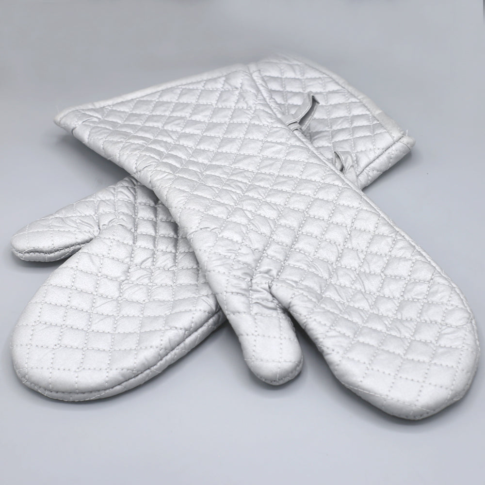 Heat Resistant Cotton Silicone Oven Mitt 2Pcs Set
