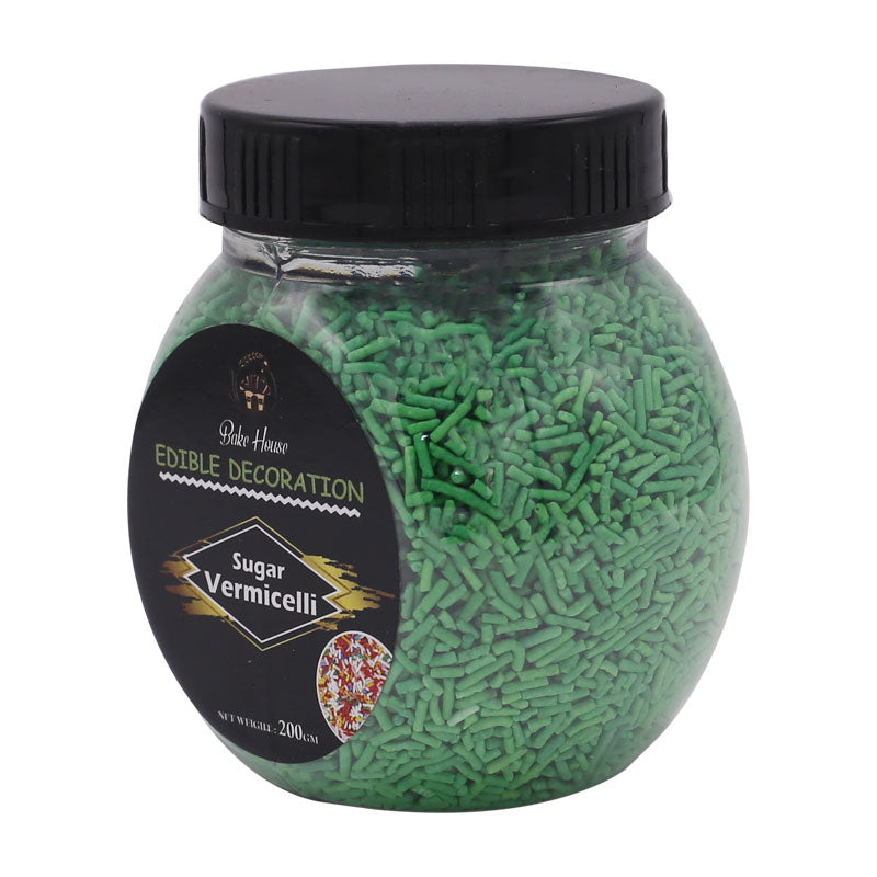 Edible Cake Decorating Vermicelli 200g Pack (Green)