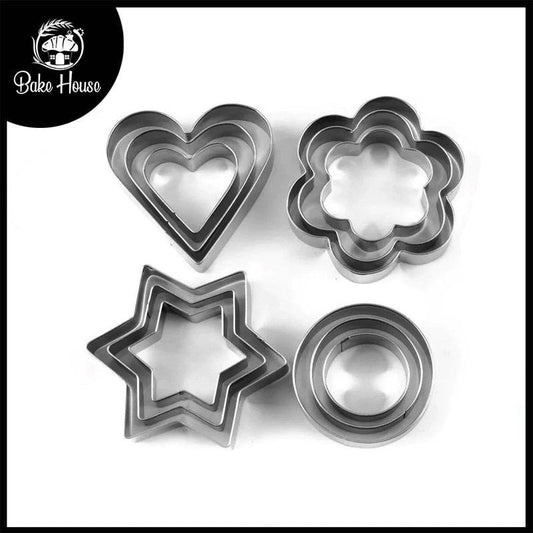 12 Pcs Set Stainless Steel Cookie Biscuit Cutter